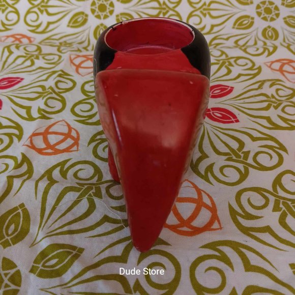 Soapstone 4.5" Elephant Red & Black Votive Candle Holder - Hand Cut & Painted - Picture 2 of 8